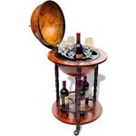 vidaXL Globus-Bar mit Flaschenregal Eukalyptusholz 60774