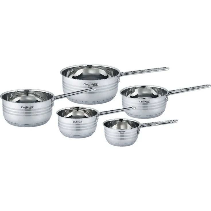 5 teiliges Edelstahl Saucenpfannen-Set - Induktionsgeeignet & Antihaft – Bild 1