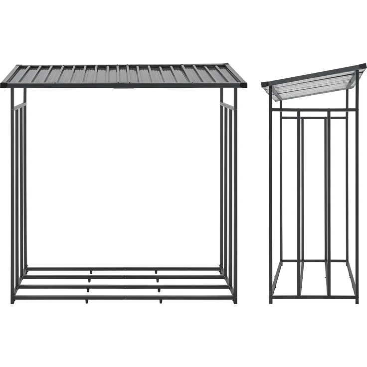 Brennholzregal Yakutat Schwarz 185x180x70 cm [casa. pro] – Bild 5