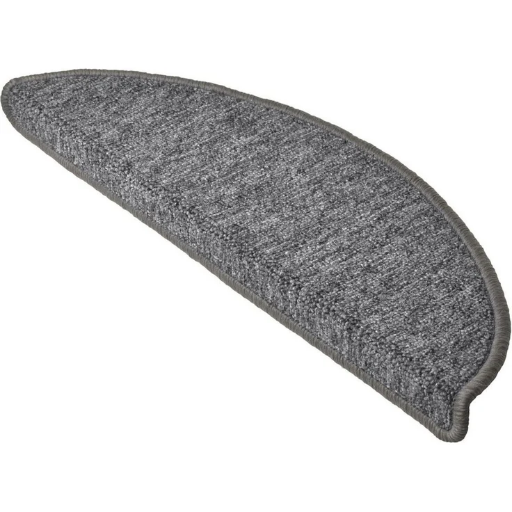Beautissu Stufenmatte Treppenstufenmatten ProStair, 55x15cm, 15 Stück, Grau, halbrund, Höhe: 4 mm, Stufenmatten Selbstklebend Innen Treppenmatten Stufenmatte – Bild 1