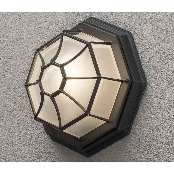 KONSTSMIDE No. 7091-750 Outdoor Wand- und Deckenleuchte E27 IP23 Schwarz Matt Opal – Bild 4