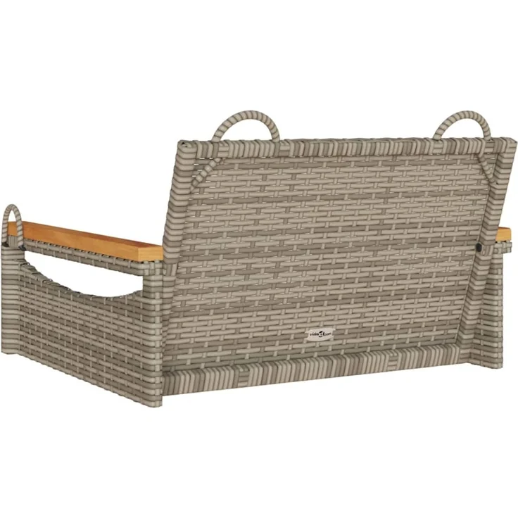vidaXL Hängesessel Grau 63x62x40 cm Poly Rattan 368162 – Bild 6