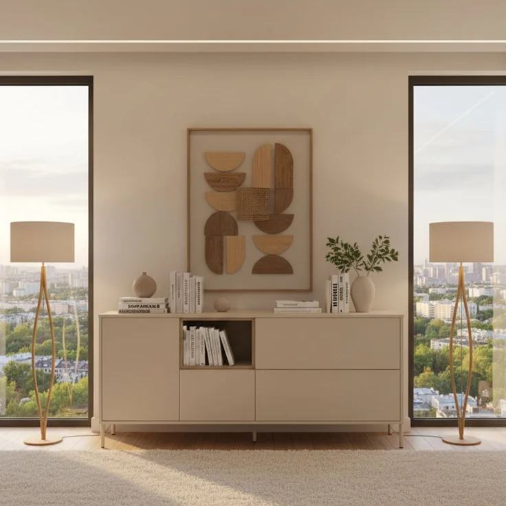 Sideboard HYGGE mit 1 Tür, 3 Schubladen, 1 offenes Fach, Cashmere Weiß – Bild 3