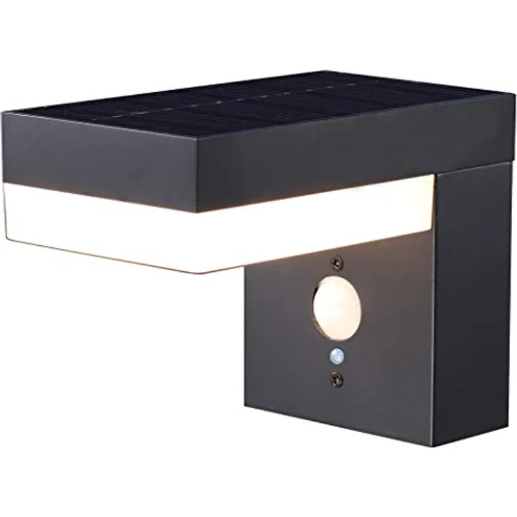 Proventa ATON Solar LED-Außenleuchte mit Bewegungsmelder, 3,3 W, 400 Lumen, klassisches Design