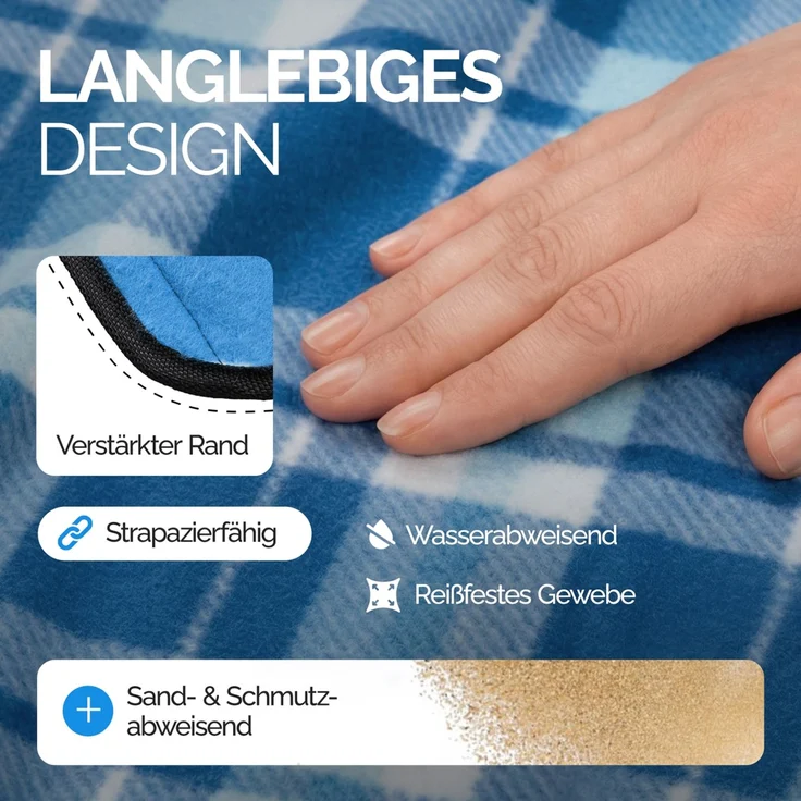 DETEX® Picknickdecke wasserdicht in blau – Bild 5