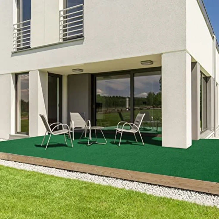 Floordirekt Kunstrasen Outdoor Teppich Farbwunder Pro - Balkonteppich - Rasenteppich für Terrasse, Balkon und Freizeit - leicht zu verlegen (100 x 1000 cm, Grün) – Bild 7