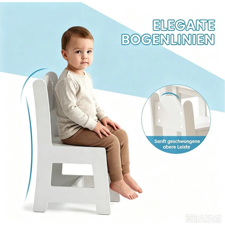 LEADZM Kindertisch Kindertisch mit 2 Stühlen, Kindersitzgruppe, Kinder Tisch Stuhl Set – Bild 4
