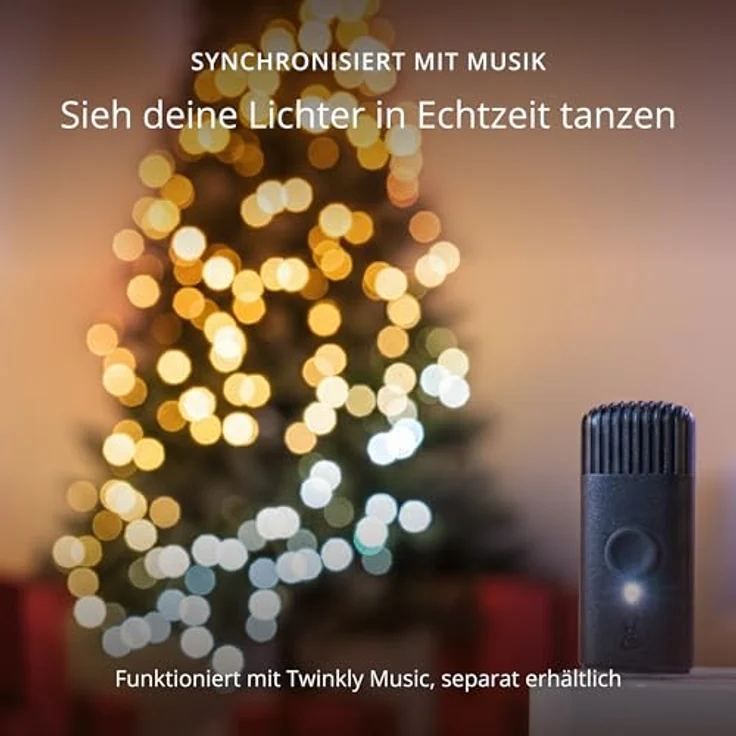 Twinkly Strings 400 LED Weiß, LED-Lichterkette für Draußen und Drinnen, LED-Lichter von Warm bis Kalt, Kompatibel mit Alexa und Google Home, IP44, Weihnachtsdeko, App-Steuerung, Schwarzes Kabel, 32m – Bild 8