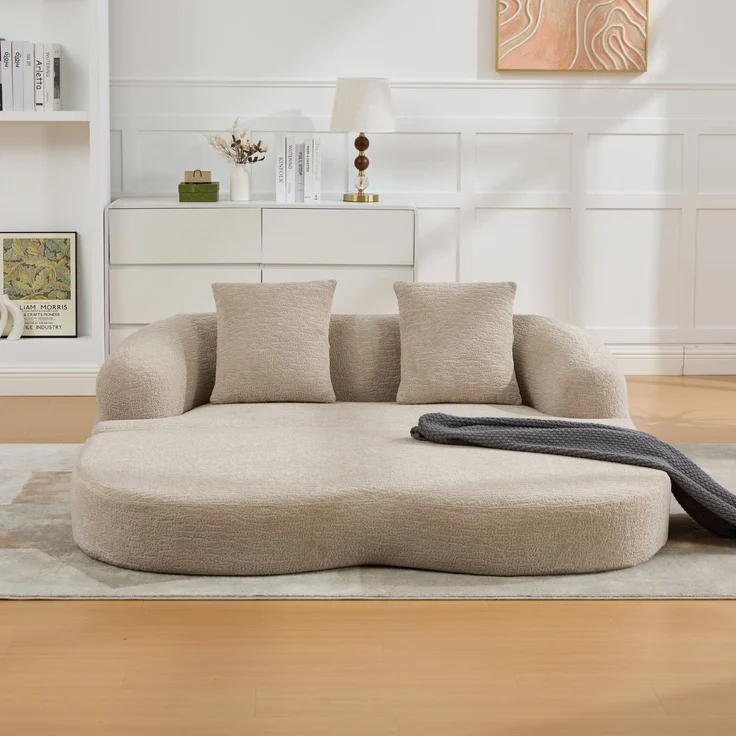 ZUBALIYA Schlafsofa 84x65 cm, mit LED - Beleuchtung, mit Chenille - Bezug, modular aufgebaut, mit Schaumstoffpolsterung – Bild 13