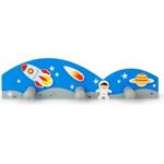 Mousehouse Gifts - Kinder Garderobenleiste mit 3 Haken - Weltraum - für Jungen