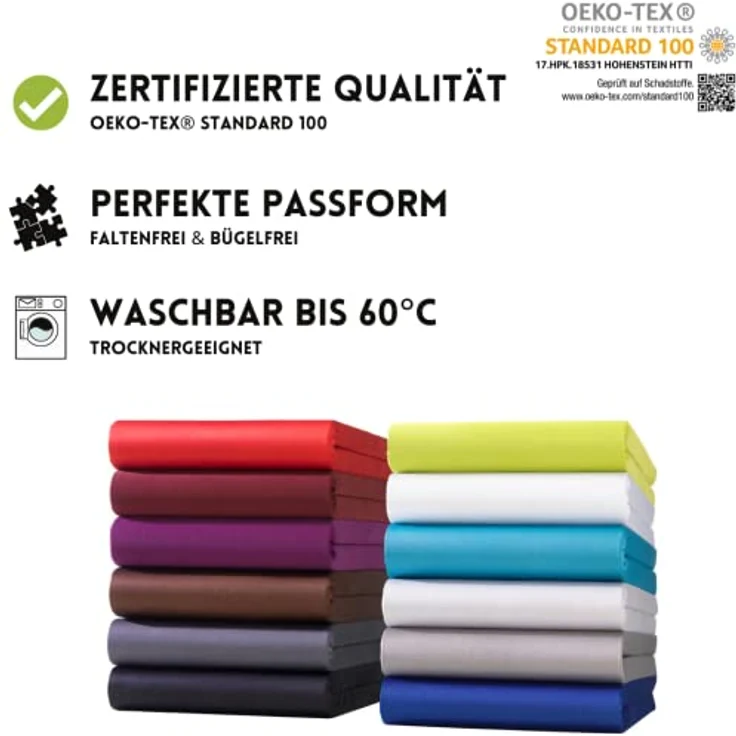 Hometex Premium Textiles Spannbettlaken Mikrofaser Spannbettlaken, In vielen Größen und Farben – Bild 4
