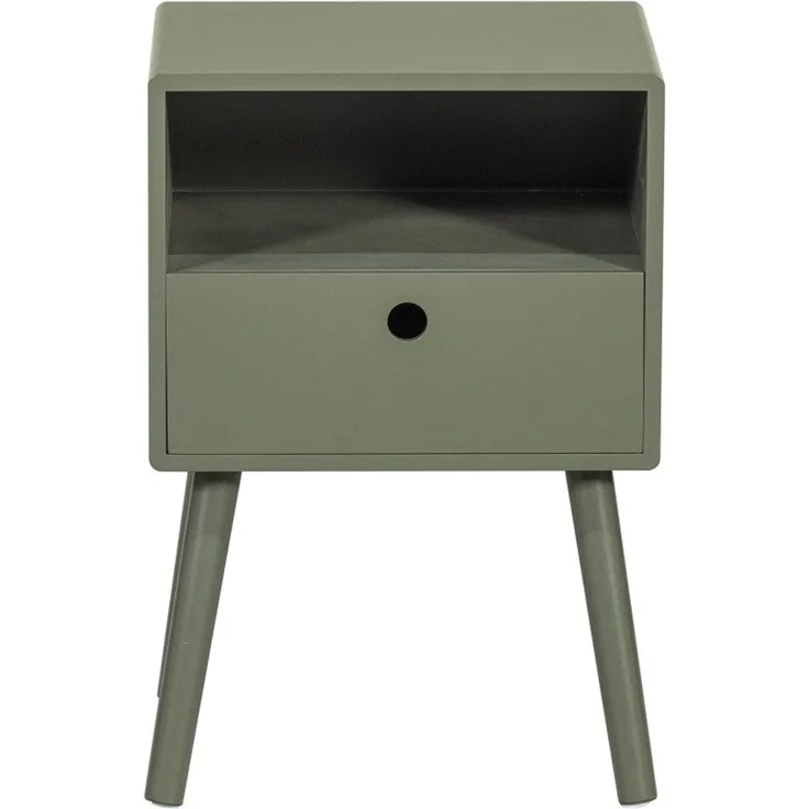 Nachttisch Ozzy aus MDF, Grün, 36 x 30 x 53 cm