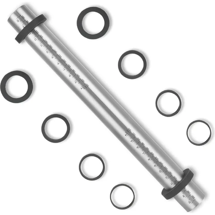Edelstahl Nudelholz Antihaft Teigroller 40cm mit abnehmbaren Ringen