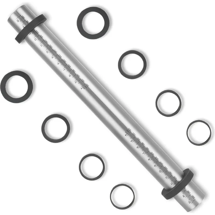 Edelstahl Nudelholz Antihaft Teigroller 40cm mit abnehmbaren Ringen – Bild 1