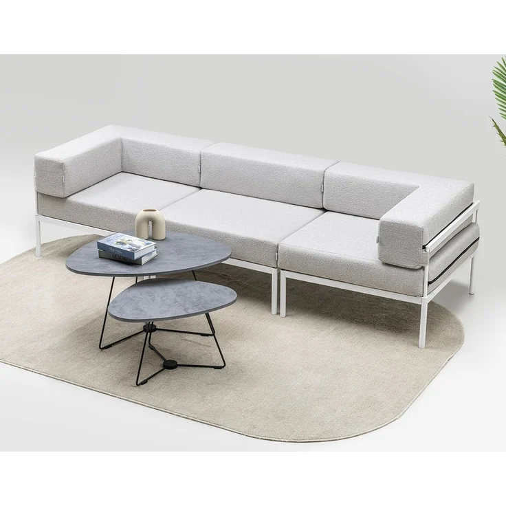 Skye Decor 'Pebble Nesting Table 69 - Dark Grey' Satztisch (2-teilig), Dunkelgrau, 69 x 46 x 94 cm – Bild 3