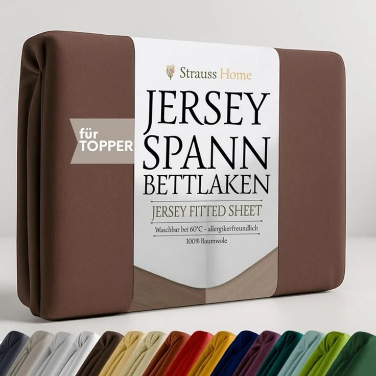 Strauss Home Spannbettlaken Premium Topper Spannbettlaken 150GSM für Matratzen-Topper 10cm Höhe, Gummizug: Rundumgummi, für Topper mit einer Höhe von 10cm, OEKO-TEX zertifiziert – Bild 4