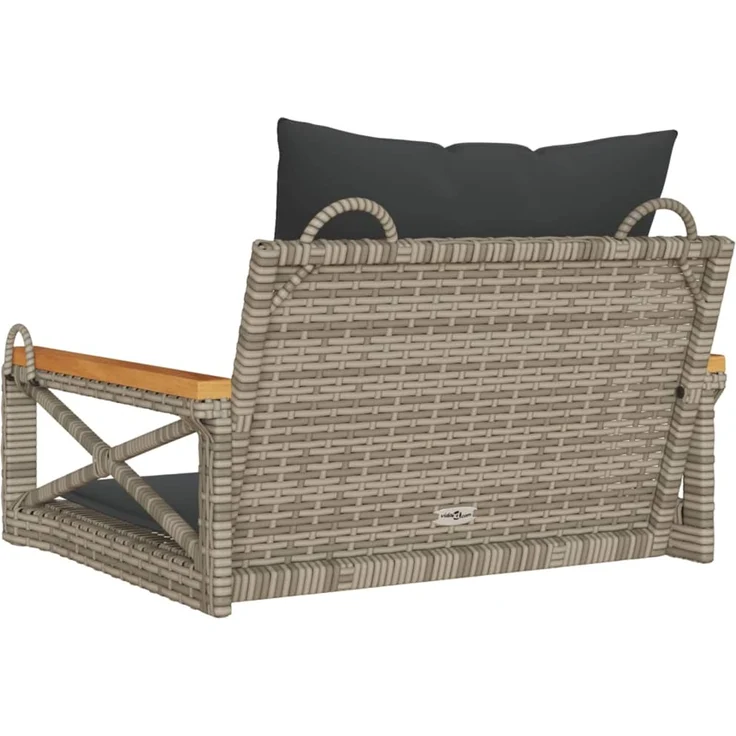 vidaXL Hängesessel mit Kissen Grau 63x62x40 cm Poly Rattan 368174 – Bild 6