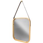 osoltus Edge Badspiegel Wandspiegel Bambus mit Aufhängung