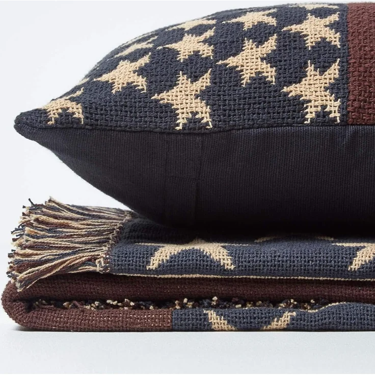 Plaid Überwurf USA-Flagge, 100% Baumwolle, 125 x 150 cm, Homescapes – Bild 6