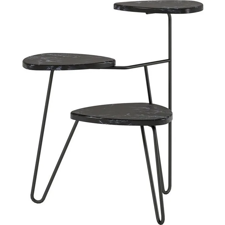 loft24 Pflanzentreppe Athena, Pflanzenregal in Marmoroptik, Metallgestell, modernes Design