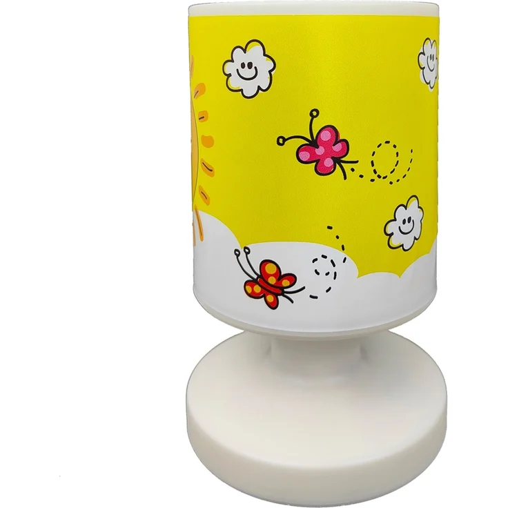 LED Akku Tischleuchte Motiv Sonne und Schmetterling per USB aufladbar, Höhe 20cm – Bild 2