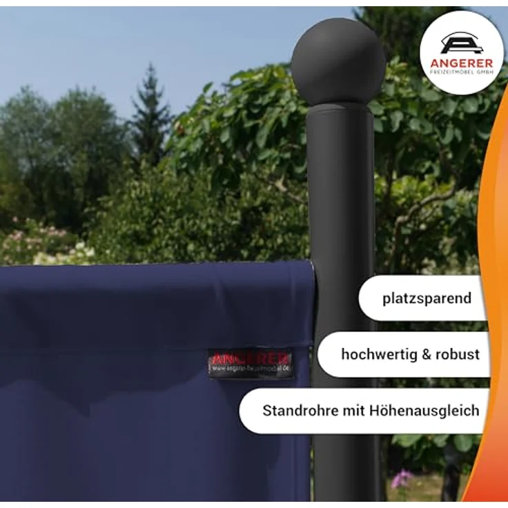 Angerer Freizeitmöbel GmbH Stellwand - Raumteiler & Raumtrenner Sichtschutz - Outdoor Paravent für Windschutz & Schatten auf Balkon (178x82 cm, blau) – Bild 7