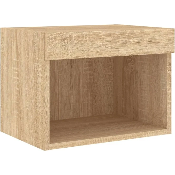 vidaXL 4-tlg. TV-Wohnwand mit LED-Leuchten Sonoma-Eiche 3216578 – Bild 9