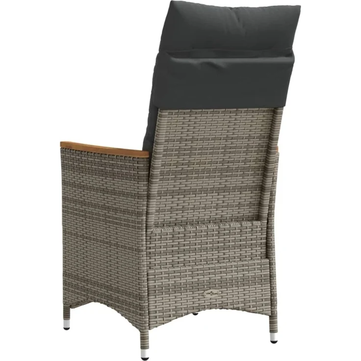 vidaXL Gartensessel mit Kissen 2 Stk. Verstellbar Grau Poly Rattan 365651 – Bild 4