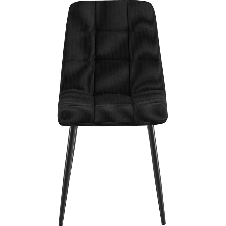CLP 2er Set Esszimmerstuhl Tilde gepolstert mit Rückenlehne bis 150 kg belastbar - Farbe:schwarz;Material:Cord – Bild 3