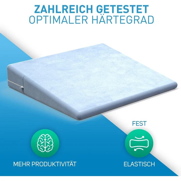 Flipline Schaumstoff-Keilkissen 36 x 33 x 7 cm hellblau – Bild 4