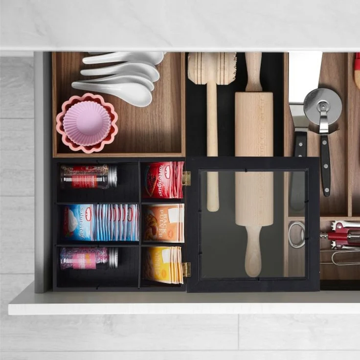 Relaxdays Schwarze Teebox mit 9 Fächern – Bild 2