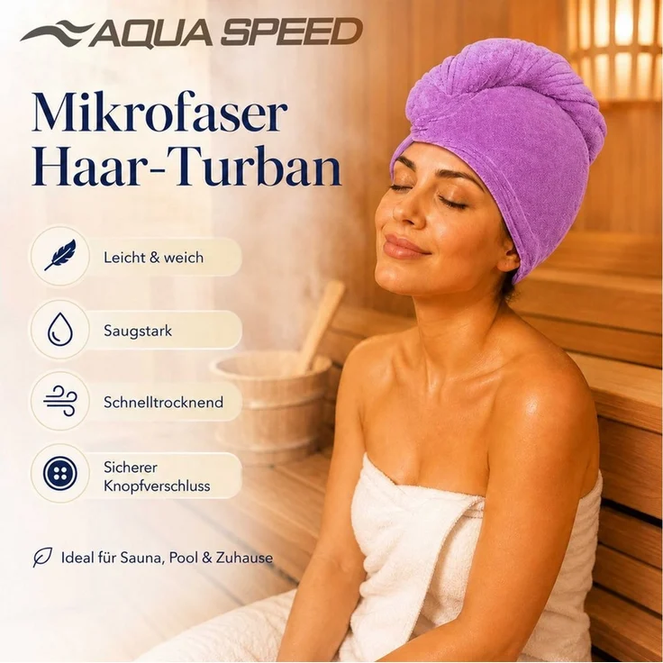 Aqua Speed Turban-Handtuch Haarturban Handtuch für die Haare Haar-Handtuch Turban – Bild 3