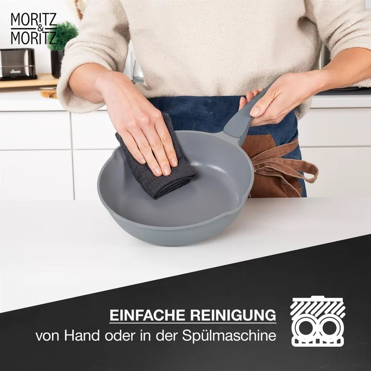 Moritz & Moritz Multipfanne mit Deckel, Aluminium Grau, Ø 26 cm – Bild 8