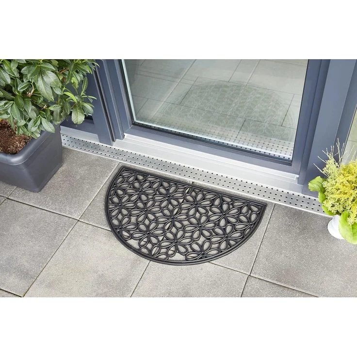 Andiamo Fußmatte Nabucco 1, halbrund, Höhe: 10 mm, Gummi-Fussabtreter, Gusseisen Optik, In- und Outdoor geeignet – Bild 4