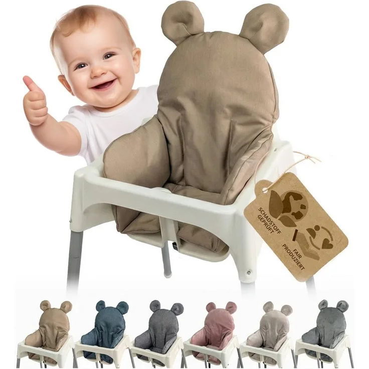 BambiniWelt by Rafael K. Hochstuhlauflage Sitzbezug Kissen Ersatzbezug kompatibel mit Ikea Hochstuhl Antilop M2, weich, waschbar, langlebig