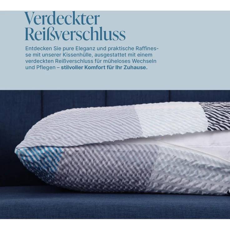 Seersucker - Kissenbezug 40x80cm - 2er Pack Streifen – Bild 2