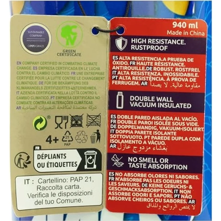 Sonic the Hedgehog Trinkflasche Thermobecher aus Edelstahl mit Strohhalm – 940 ml wiederverwendbar – Bild 5