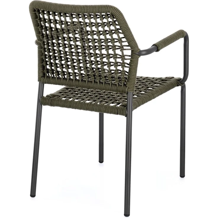 Gartenstuhl Adajra aus Aluminium, modernes Design, stapelbar, Grün Anthrazit, Outdoor – Bild 6