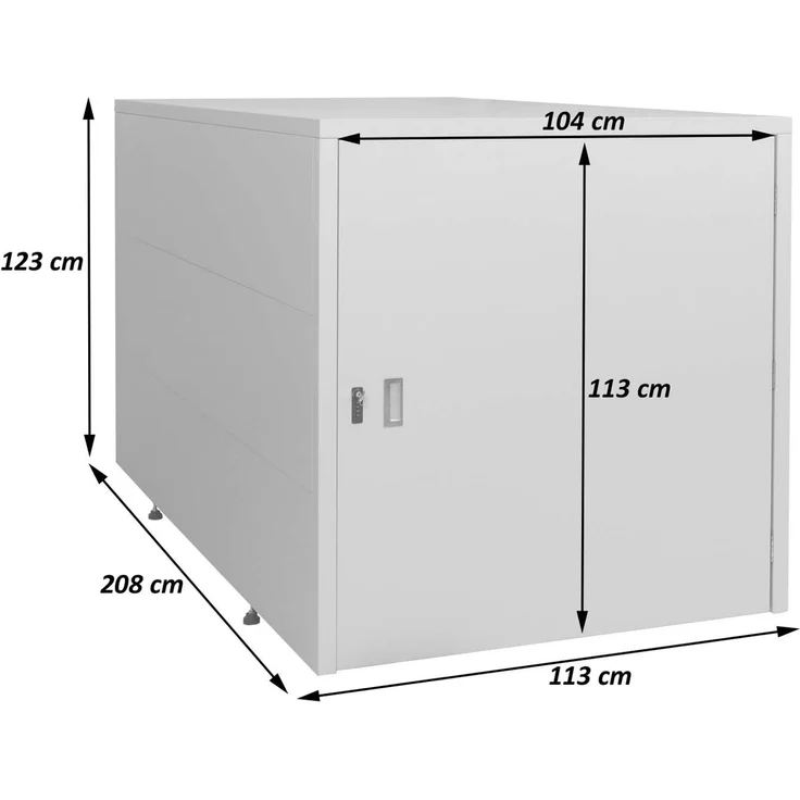 2er-Fahrradgarage HWC-P93, Fahrradunterstand Fahrradbox Bikebox, abschließbar verzinkter Stahl 123x113x208cm ~ anthrazit – Bild 3