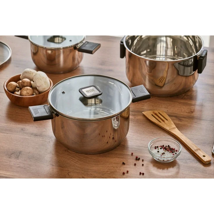 RESTO Kitchenware Kochtopf Anser, energiesparend und spülmaschinenfest, im Geschenkkarton, Edelstahl 18/10 (2-tlg), Geeignet für alle Herdarten, auch Induktion, mit klappbaren Griffen – Bild 2
