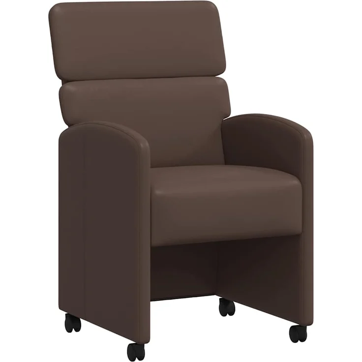 vidaXL Esszimmerstühle mit Rollen 2 pcs Braun 58 x 65 x 98 cm 42017885 – Bild 1
