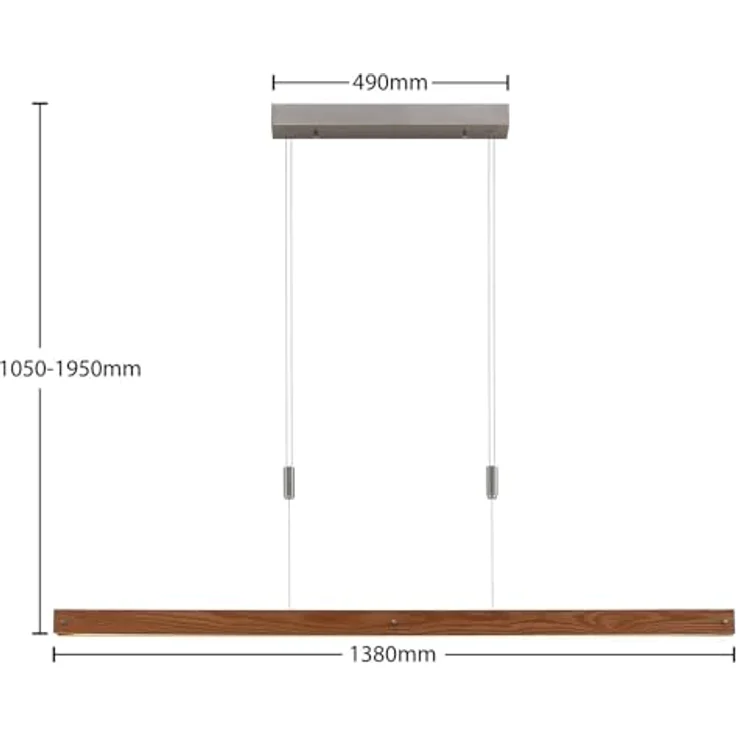 Lindby Pendelleuchte 'Alimara', dimmbar, moderne LED Lampe aus Metall für Wohnzimmer & Esszimmer, Länge 138 cm – Bild 6