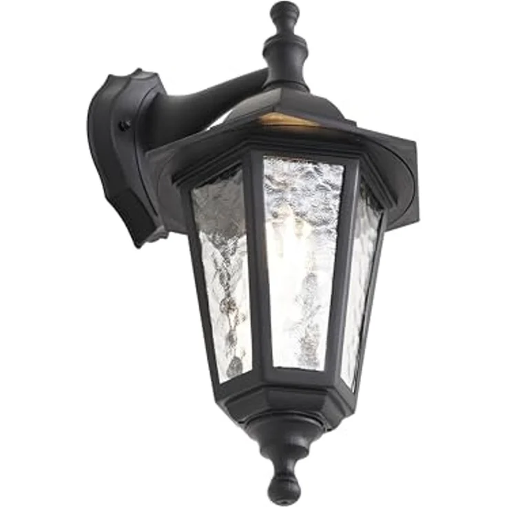 Qazqa Außen-Wandleuchte New haven hammered, ohne Leuchtmittel, E27, Schwarz, Klassisch / Antik, Kunststoff, 1-flammig – Bild 6