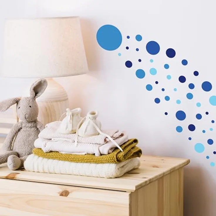 PUNALU Wandtattoo Kreis Set 176 Stück Wandtattoo Babyzimmer Kinderzimmer Kreisaufkleber, selbstklebend, rückstandslos abziehbar – Bild 7