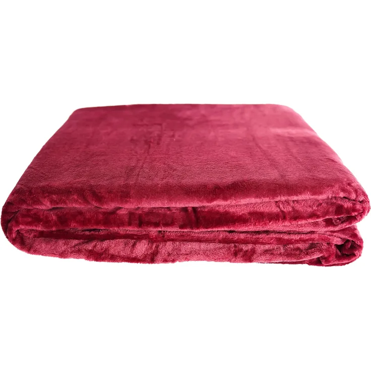 Kuschelige Decke 150x200 cm Fleecedecke Wohndecke aus Polyester Tagesdecke Bordeaux