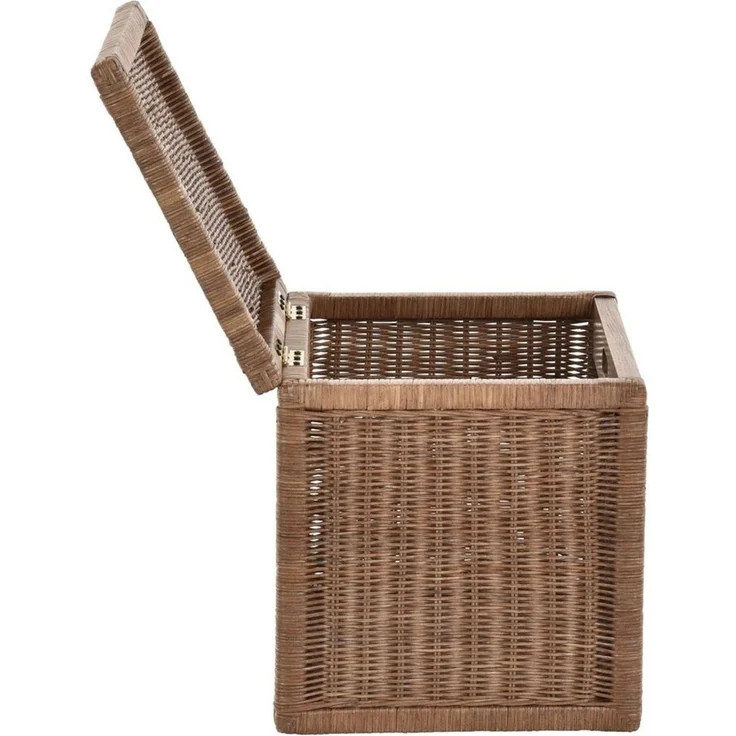 Krines Home Aufbewahrungskorb Hoher Korb mit Deckel Rattan geflochten Regalkorb Aufbewahrungsbox – Bild 4