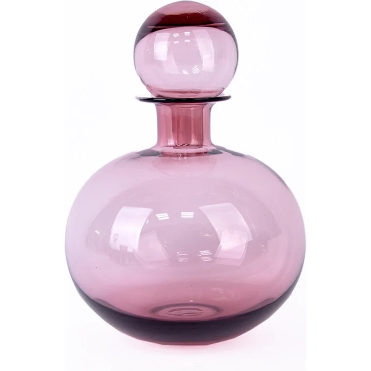 Schäfer Deko Glas Karaffe – Stilvolle Glasflasche für Getränke und als Tischdekoration 28 cm Beere
