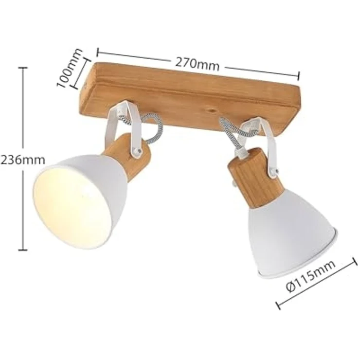 Lindby Deckenstrahler Merela, Holz IP20, 2 x 20 W – Bild 7