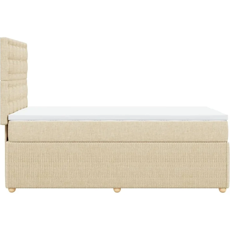 vidaXL Boxspringbett mit Matratze Creme 90x190 cm Stoff 3294230 – Bild 7