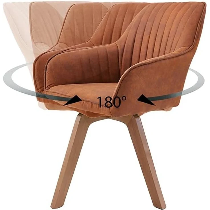 riess-ambiente Polsterstuhl LIVORNO vintage braun / natur (Einzelartikel, 1 St), Esszimmer · Microfaser · Armlehne · 180° drehbar – Bild 8